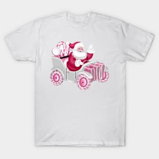 Retro Vintage Pink Santa Claus T-Shirt